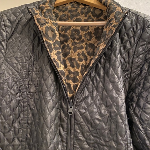 Reversable Black/Leopard Print jacket XL - Picture 6 of 7